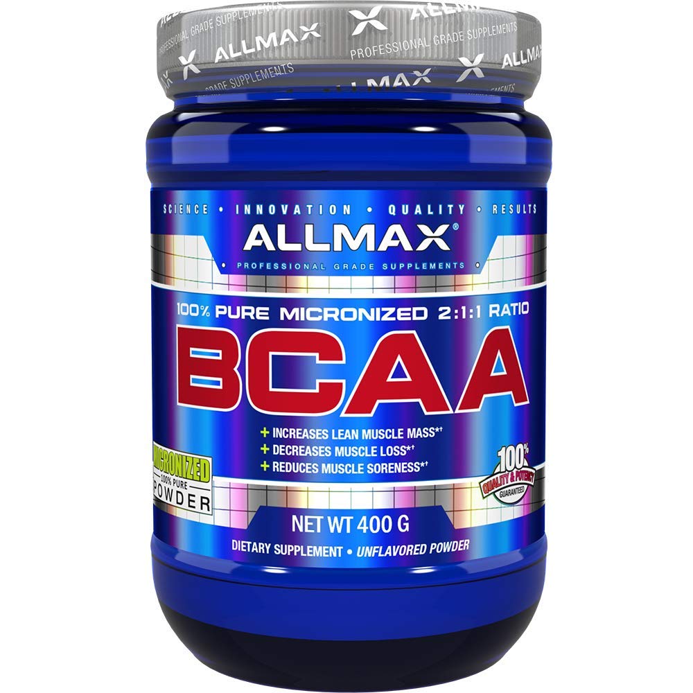 ALLMAX Essentials BCAA, Unflavored - 400 g Instantized 2:1:1 Powder - Hjälper till att öka muskelmassa och minska ömhet - Gluten & Soy Free - 80 portioner