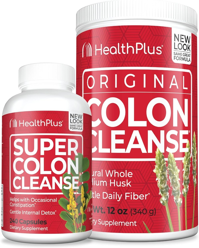 Health Plus Super Colon Cleanse (240 kapselia) & Colon Cleanse (12 Ounces/48 Servings) Bundle