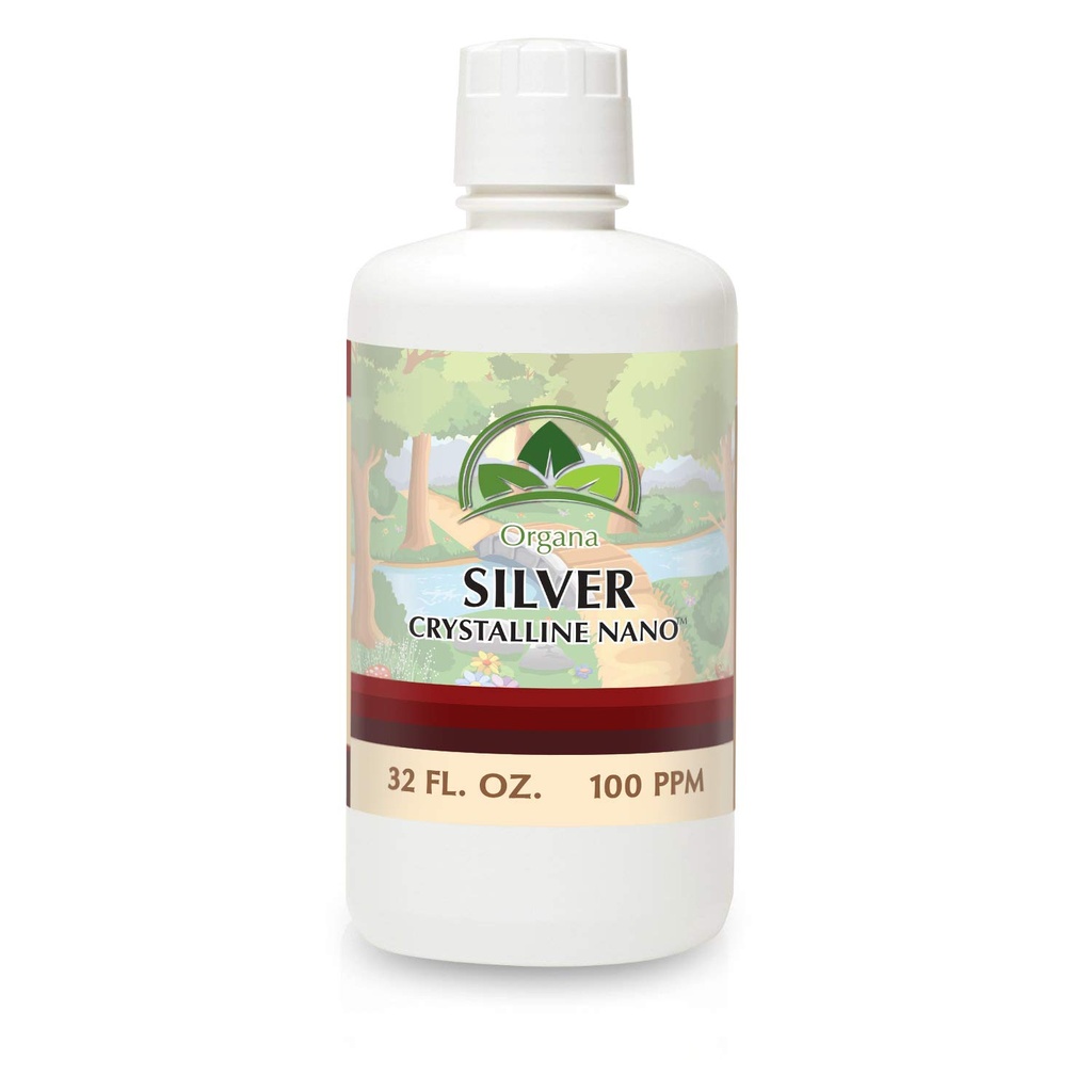 Organa kristalli Nano Kolloidinen hopea - 100 PPM - 32 oz pullo
