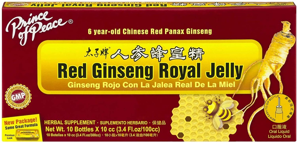 Prince of Peace Red Ginseng Royal Jelly, 10 pullot, 0.34 fl. oz. Jokainen â €...