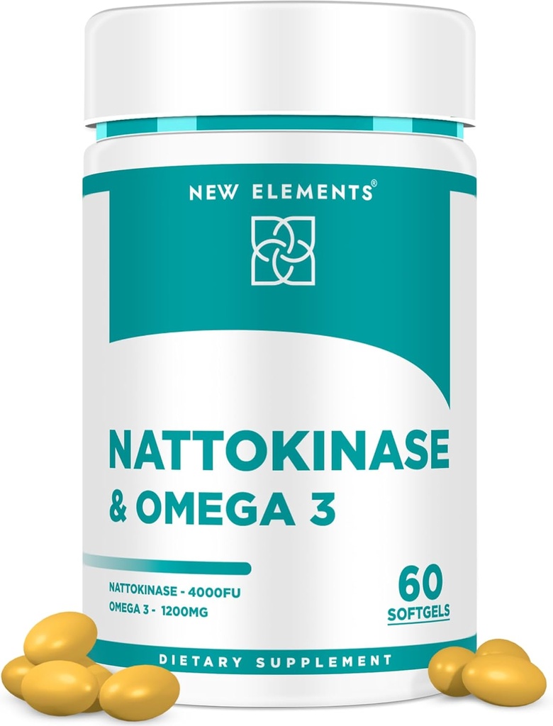 Omega 3 Fish Oil 1200mg Nattokinaasi Supplement 4000 FU Organic DHA ...