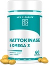 Omega 3 Fish Oil 1200mg med Nattokinase Supplement 4000 FU Organic | DHA | EPA | Nattokinase härrör från japanska Natto | Cardiovascular och Circulatory Support | Heart Health Support | 60 Softgels