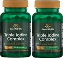 Swanson Triple Jodi Complex- Natural täydennysosa Vital Kilpirauhasen tuki-promootit Metabolinen toiminta, lisääntynyt punasolujen tuotanto, & Heart Health-(60 kasviskapselit, 12, 5 mg Each) 2 pakkaus