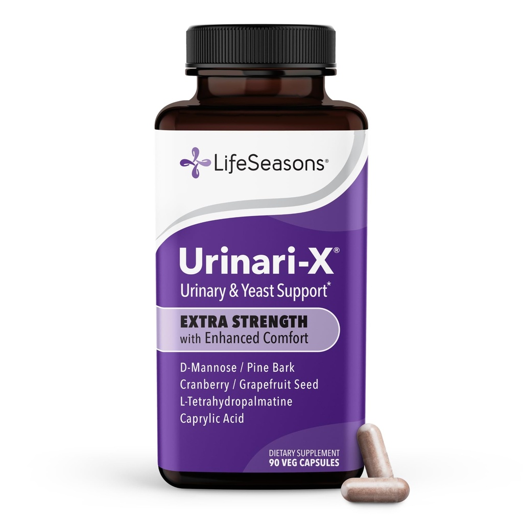 Urinari-X Extra vahvuus tehostetulla Mukavuus - virtsateiden tuki - nopea UTI Relief - vitamiini täydentää rakkofunktio - D-mannoosi, karpalo, Pinebark, Uva Ursi & Greippi - 90 kapselia
