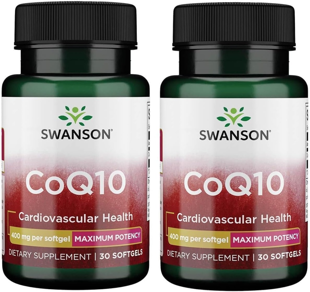 Swanson CoQ10 - auttaa edistämään sydänterveyttä, energiatuki, & Aids yleistä sydän- ja verisuonijärjestelmän terveys - auttaa säilyttämään Coenzyme Q10 täydentää - (30 Softgels, 400 mg Each)
