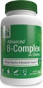Health Thru Nutrition Advanced B-Complex Complete Plus Choline - Vegan | Energy Cognition & Metabolic Support | Hög styrka med 550mg Choline, B12, Biotin och mer | Non-GMO (Pack of 60)
