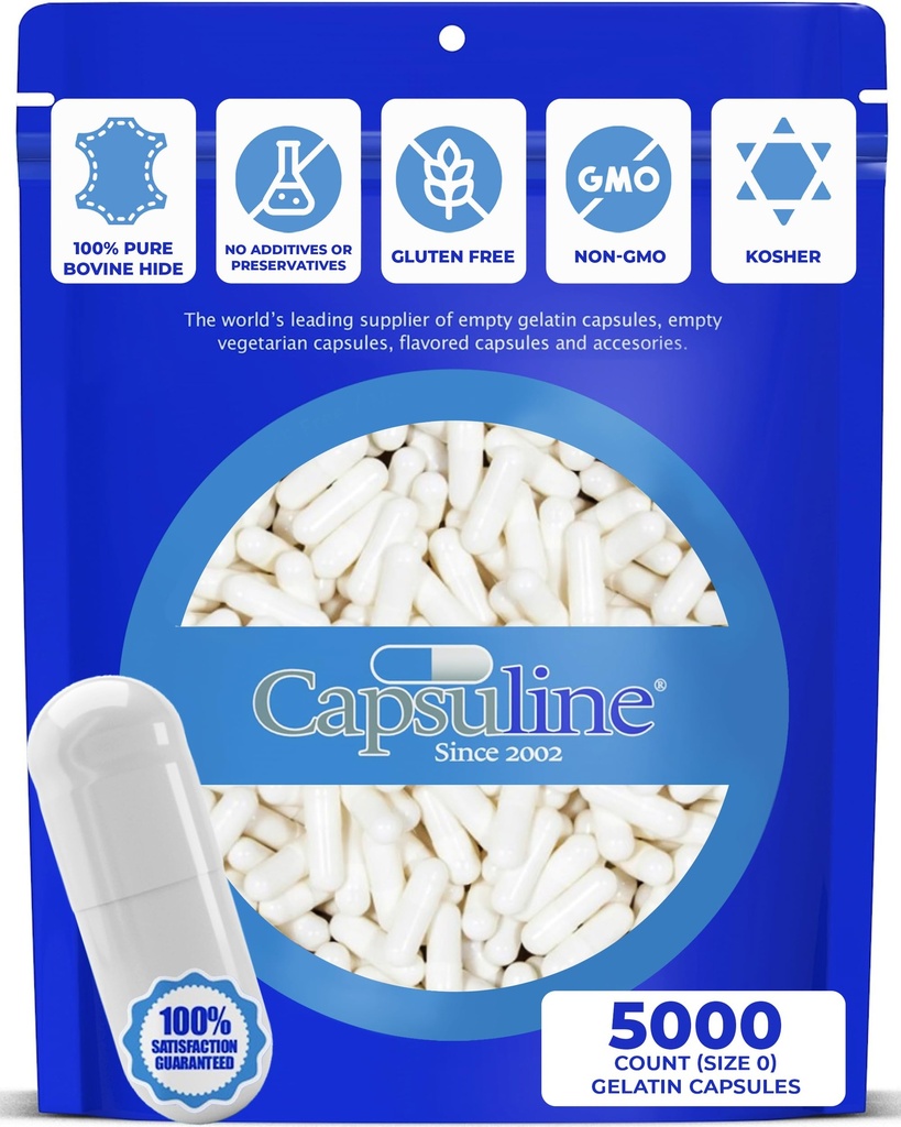 Capsuline värillinen Koko 0 Tyhjä liivate kapselit Valkoinen / valkoinen 5000 Count ...
