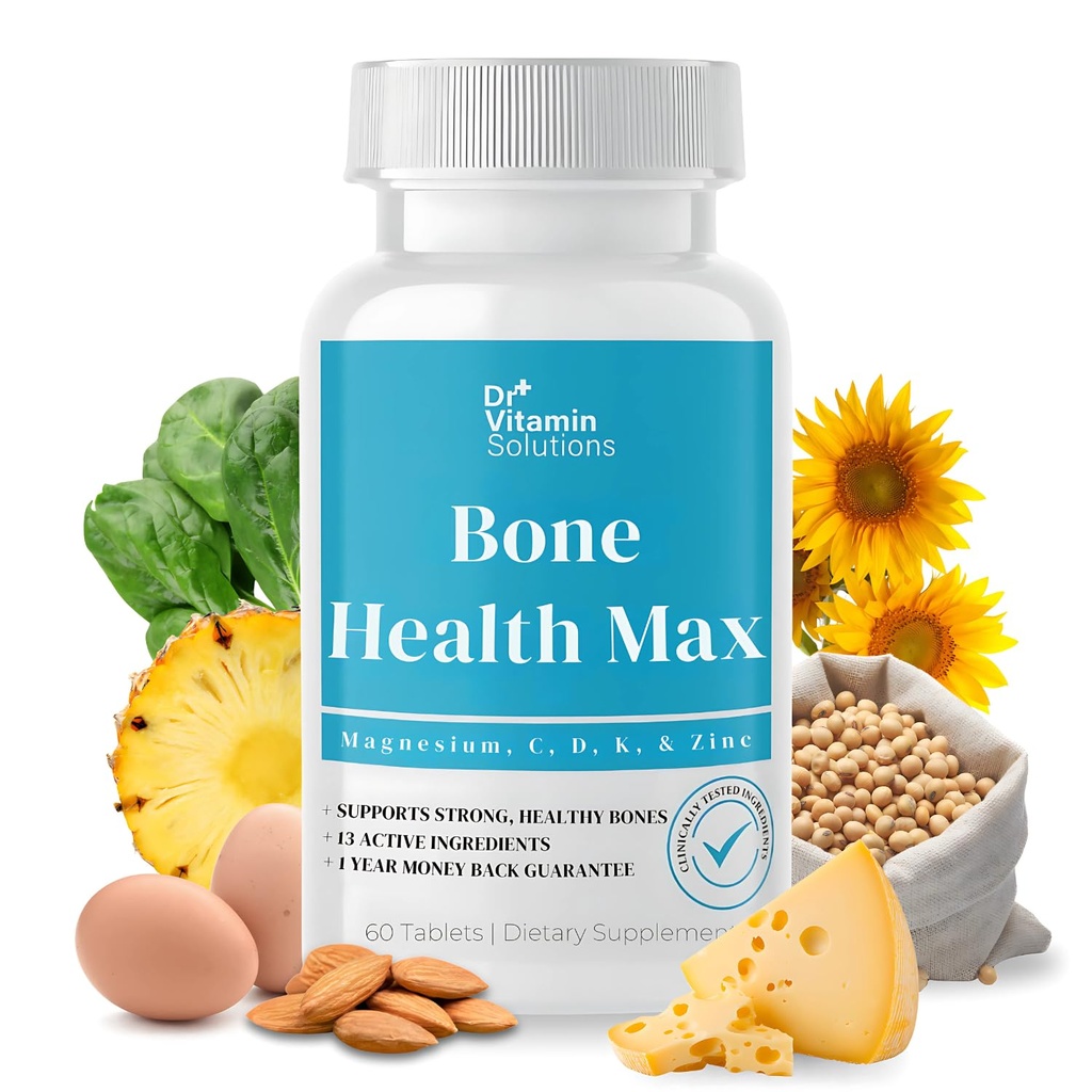 DR VITAMIN LIUTTEET Luuterveys Max - Advanced Kalsium & Magnesium Supplement D3-vitamiinin, bromelaiini & ipriflavone - 60 tablettia vahvempien luiden ja nivelten tuki