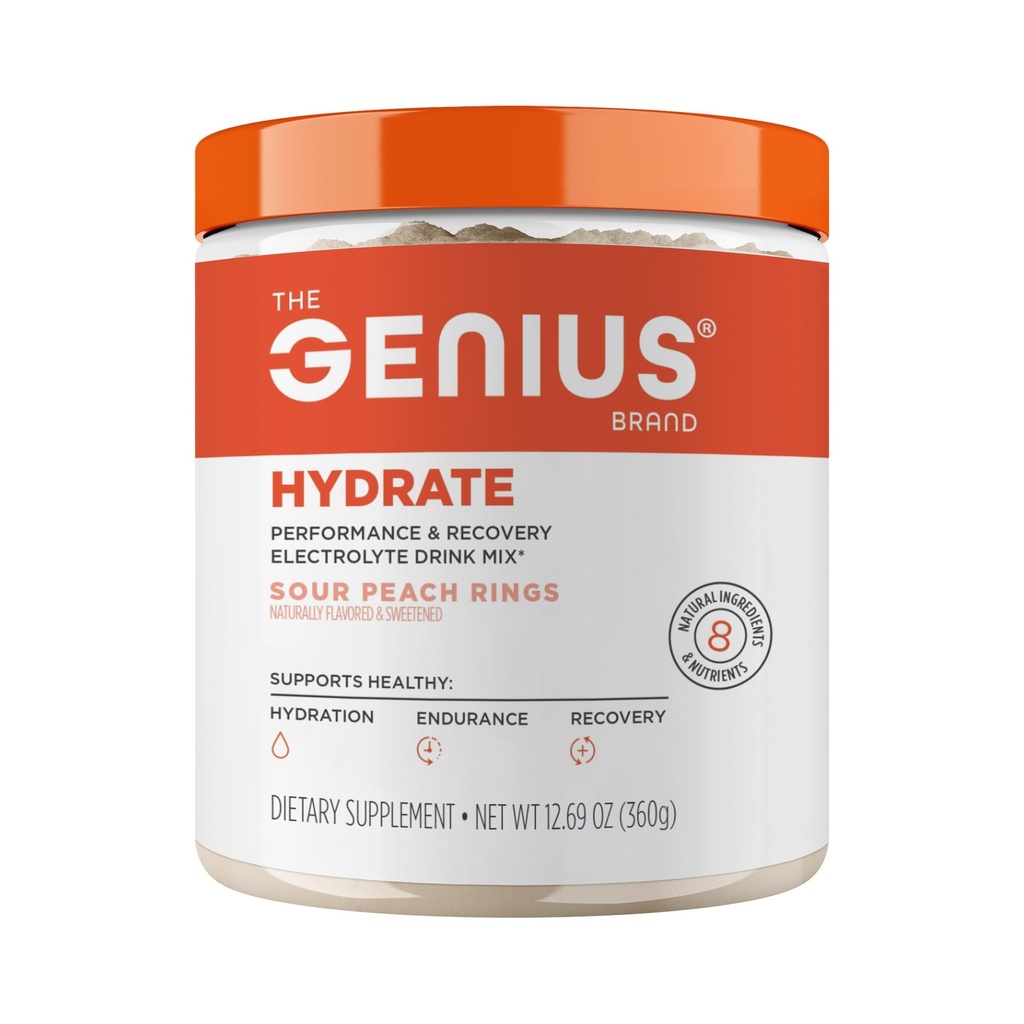 Nerokas tuotemerkki Nerokas Hydrate - Elektrolyytti täydentää päivittäin Hydraation - Kookosvesi - Sokeriton - 8 Essential Minerals & Nutrients - ei-GMO - Hapan persikkarenkaat - 50 tarjoilua