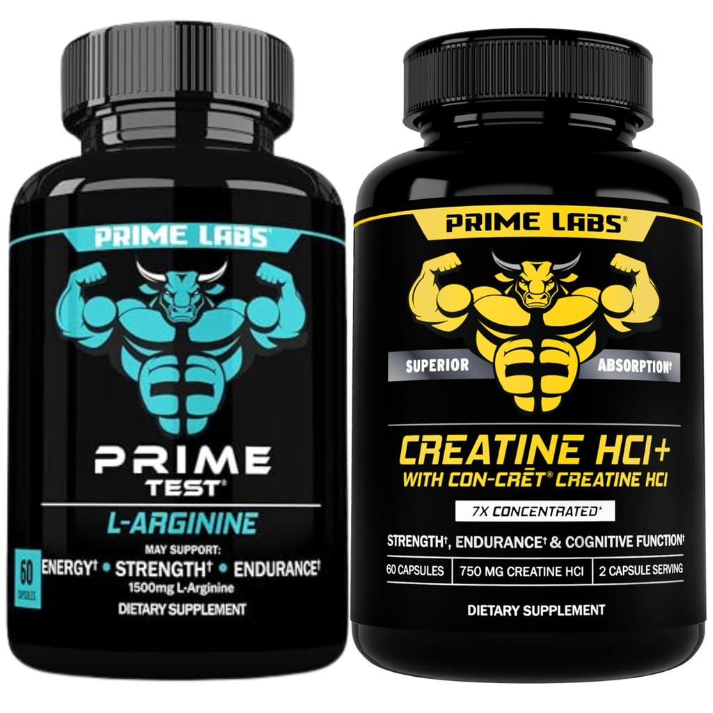 Prime Labs L Arginiini (60 ct) + Creatiini HCl- kapselit (60 ct)