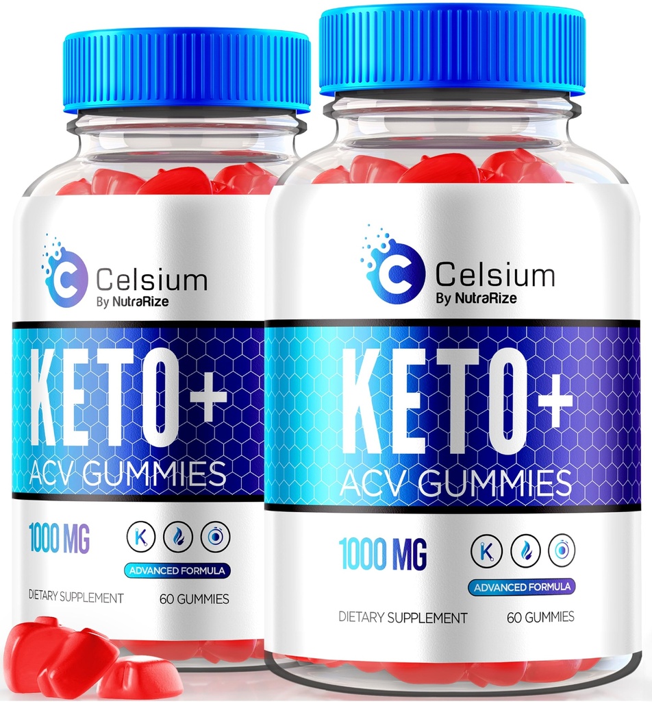 NutraRize (Pack of 2 Celsium Keto+ACV Gummies, Advanced Formula 1000MG Apple Siideri Viinietikka, Kaikki luonnolliset Keton virallinen, Celsium ruokavalion täydentää, Arvostelut (120 Gummies)