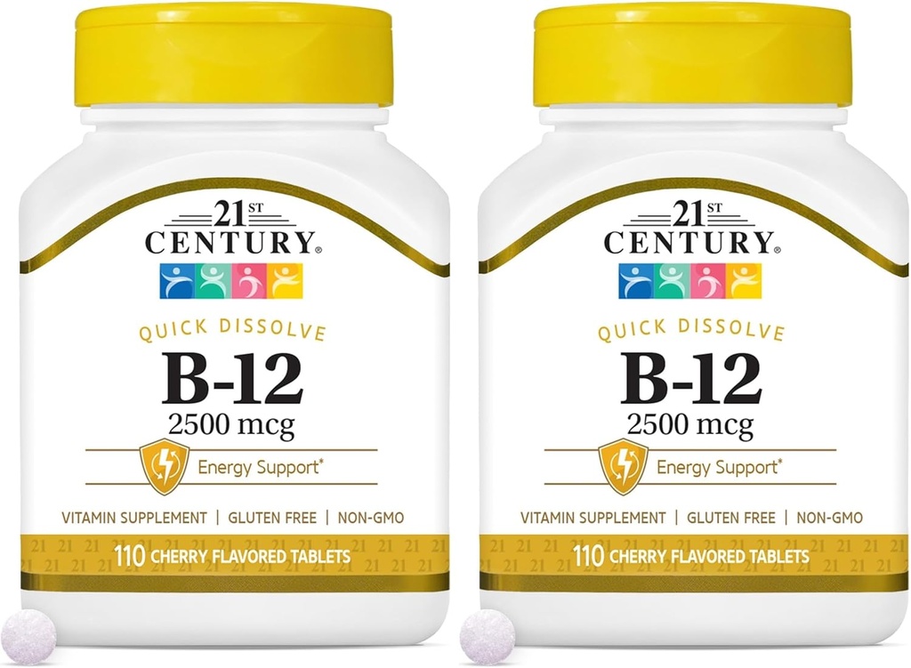 21st Century B 12 2500 mikrog Sublingual Tablets, 110 Luku (pakkaus 2)