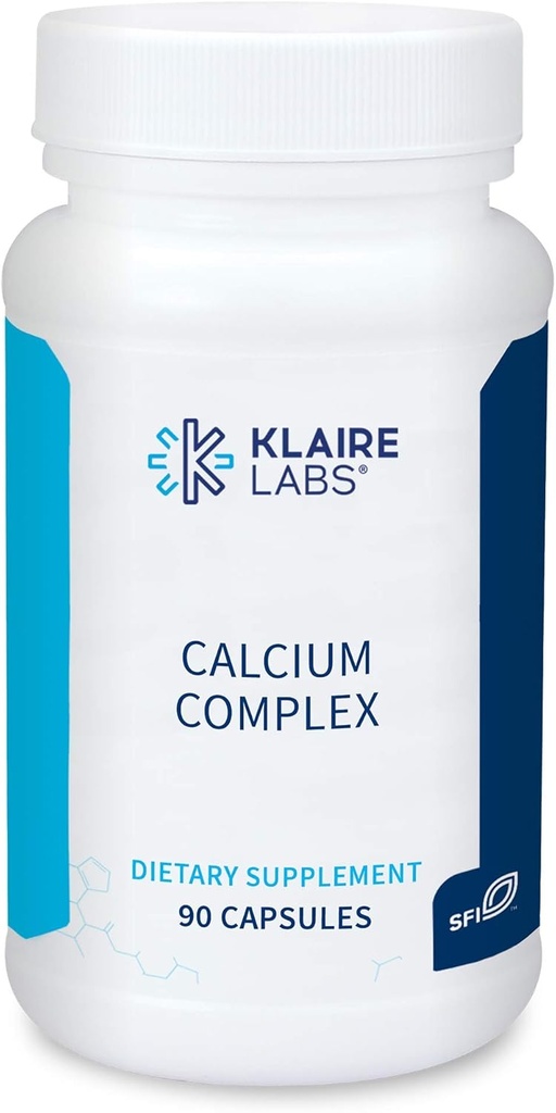 Klaire Labs Calcium Complex - Sertifioitu BSE-vapaa kalsium Mikrokiteinen hydroksiapatiitti & sitraatti ja Fosfori (90 kapselia)