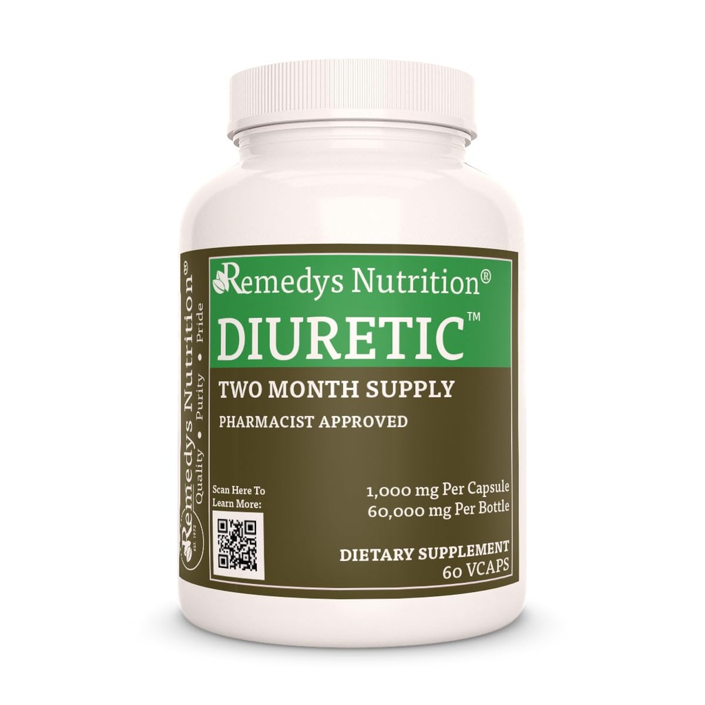 Remedy's Nutrition DiureticTM 1 000 mg, 60 Vegaanikapselia Kasviperäisen ruokavalion lisäravinteet