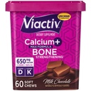Viactiv Calcium +Vitamin D3 Supplement Soft Chews, Milk Chocolate, 60 Chews - Calcium Kosttillskott för benhälsa