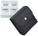 VOFOON Small Pill Organizer, Matka pilleri laatikko laukku, tasku pilleri kontti, 4 Kertaa päivässä Kannettava lääke vitamiineja tapauksessa, kalaöljy täydentää laatikko (4 Osastot, 4X-SU)