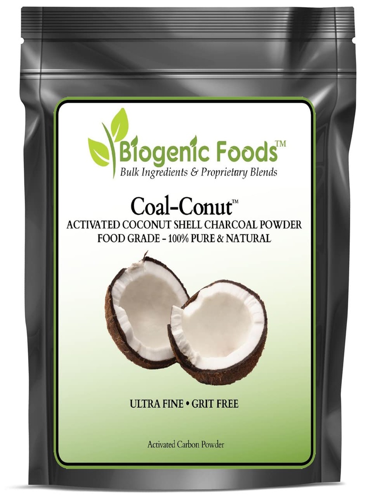 Coal-ConutTM - Aktivoitu Coconut Shell Charcoal Fine Husk Food Grade Powder (Ultra-Fine) - Luomukäyttö hyväksytty
