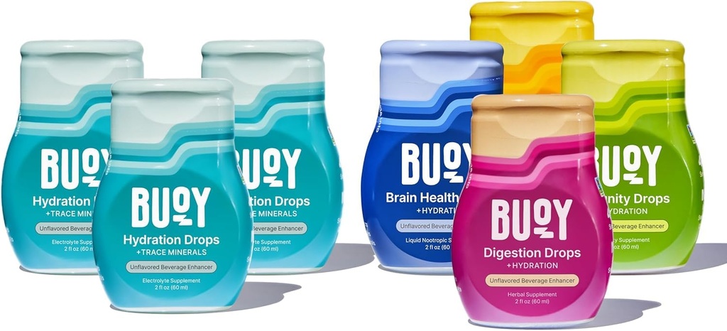 Buoy Electrolyte Drops Variety Pack Bundle 280 Servings ... Ei sokeria, ei makeuttajia...