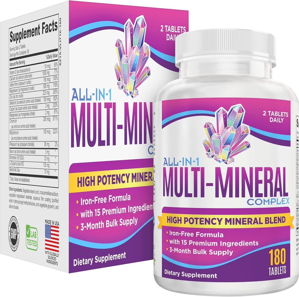 All-in-1 Multimineral Supplement Blend (Iron Free Formula) Multiminerals 