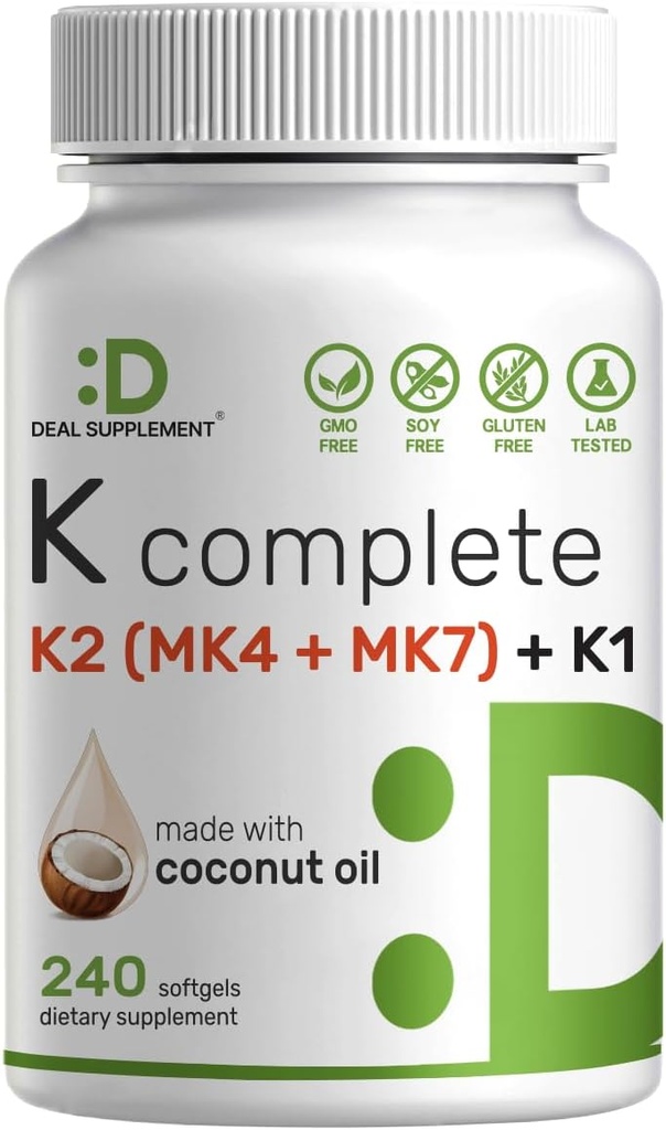 DEAL lisäravinteet K Complete - 240 Coconut Oil Softgels ...