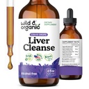 Wild & Organic Liver Cleanse Detox Tincture - Milk Thistle, Voikukka juuri kasviperäisten Complex - Liquid Liver Support Supplement - Vegaani, sokeri & alkoholiton maito Thistle Drops - 4 fl oz