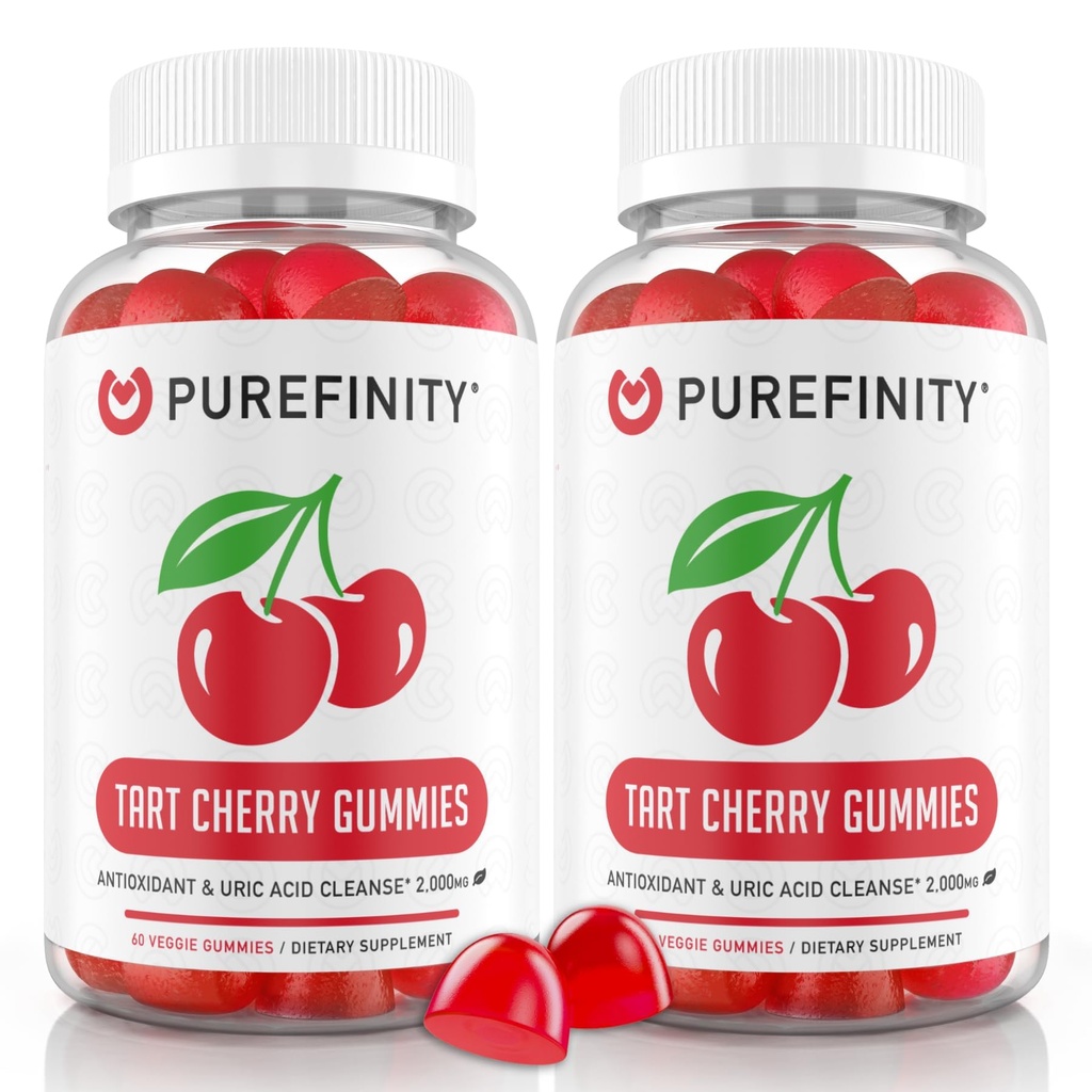 PUREFINITY Tart Cherry Gummies ... Virtsahapon flush nivelten lievittämiseen ja talteenottoon, raaka mehuuute Antioksidantti ...