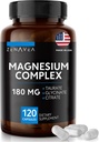 Triple Magnesium Complex Supplement (120 vegan kapselia) - 180 mg magnesium Glycinate Taurate ja Citrate - Vaalea Magnesium Complex täydentää