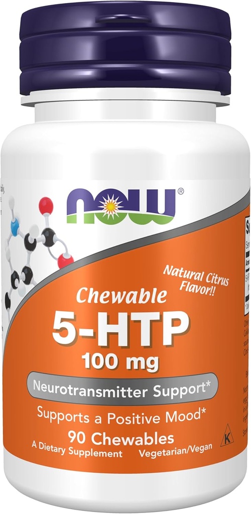 NYT Ruokalisät, 5-HTP (5-hydroksitryptofaani) 100 mg, välittäjäaine tuki*, 90 purutablettia