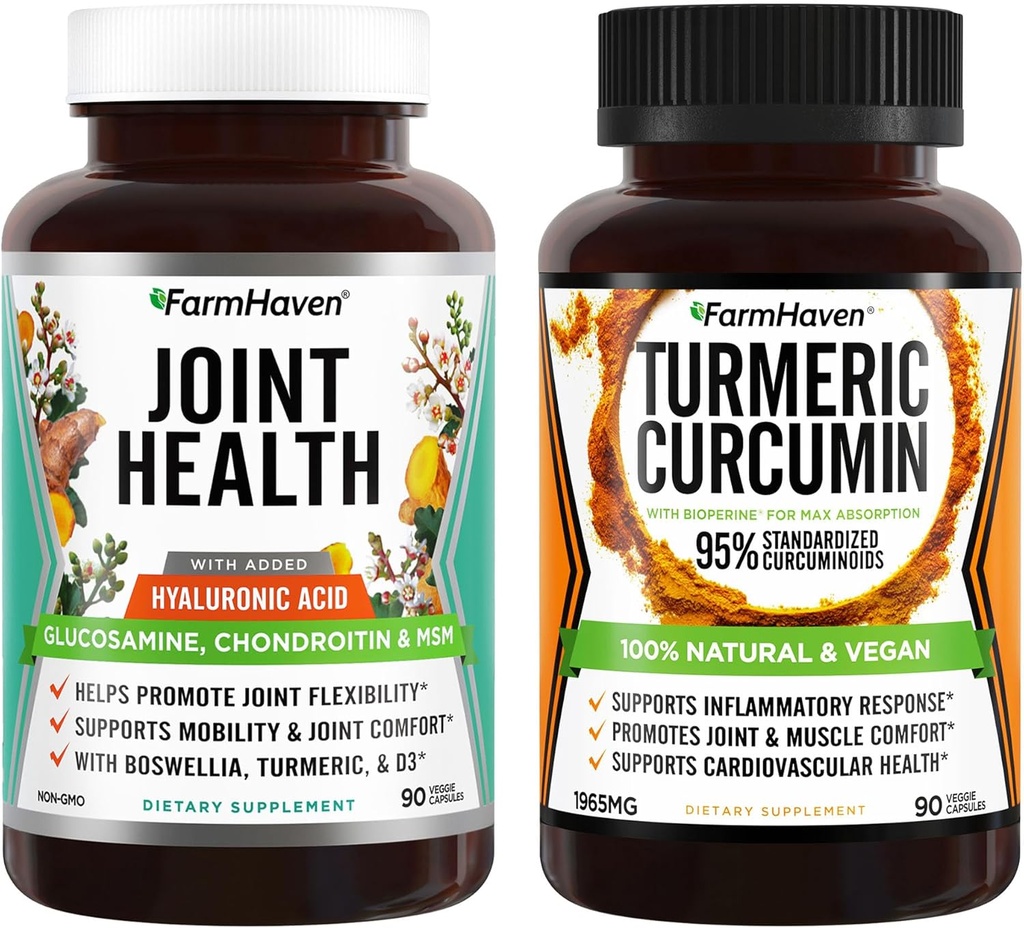 FarmHaven Turmeric Curcumin ja Glukosamiini Chondroitin