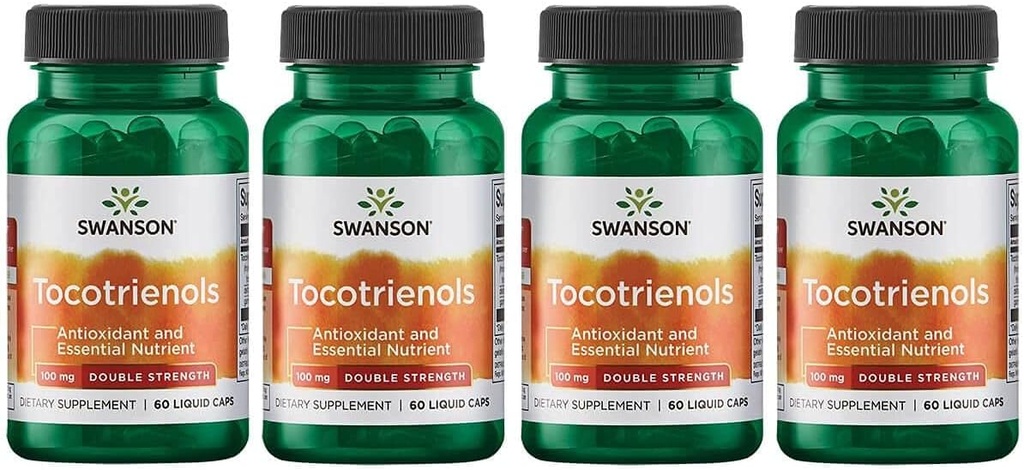 Swanson Double Strength Tokotrienolit - Antioksidantti - (60 nestemäistä kapselia, 100 mg Each) 4 pakkaus