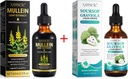 Mullein Drops for Lungs Cleans and Soursop Bitters Liquid, Mullein Leaf Extract Tincture with klorofylli,Soursop Multivitamiini Drops, Natural Herbal Supplement for Miehet ja naiset