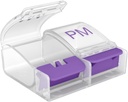EZY Dose Daily Push Button pilleri tapauksessa, lääkesuunnittelija, vitamiini Organizer Box, 2 Kertaa päivässä, AM / PM suuret osastot, Niveltulehdus Ystävällinen, Clear Lids, Väri Toukokuu Vary, BPA vapaa
