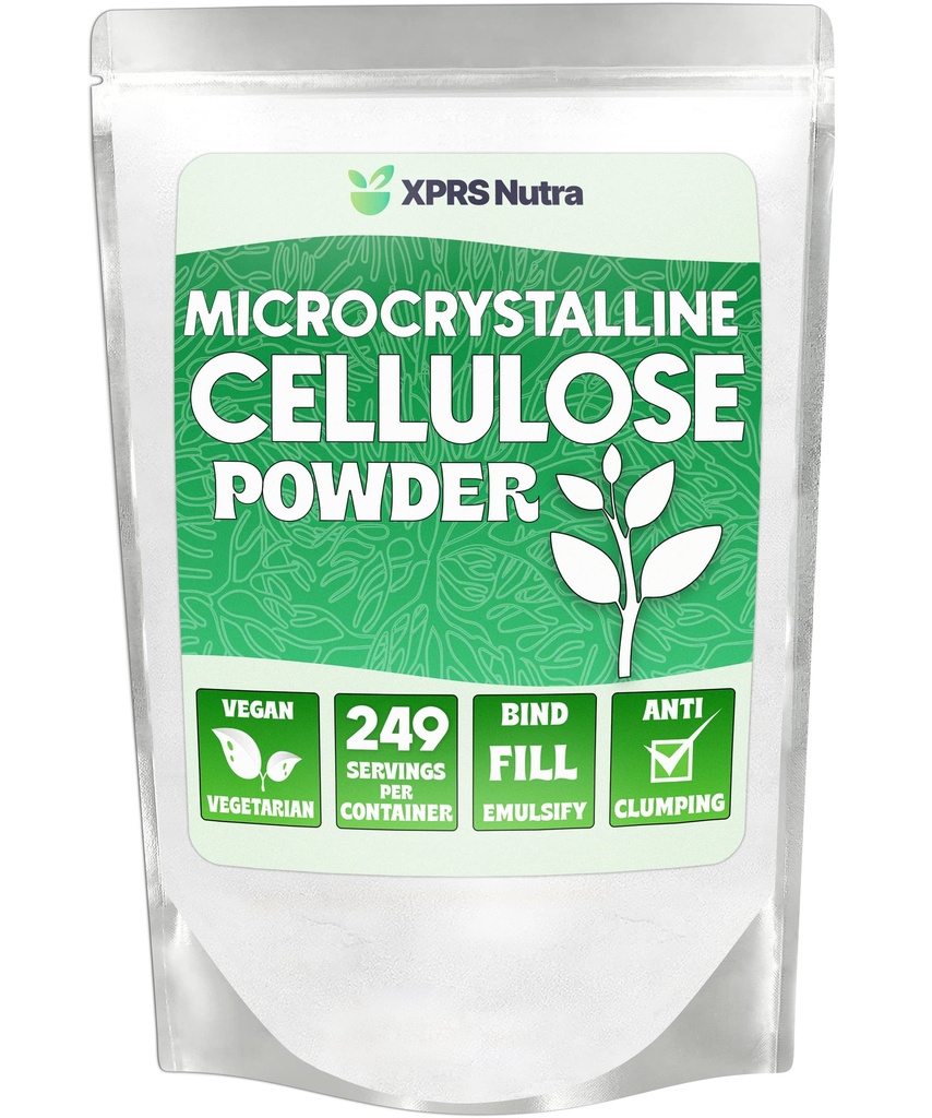XPRS Nutra Mikrokiteinen selluloosa Powder - Odorless Cellulose Kuitujauhe - 100% Puhdas jauhettu selluloosa Supplement on liukenematon kuitu Pill Binder Mix ja Cellulose Paste (1.10 punta)