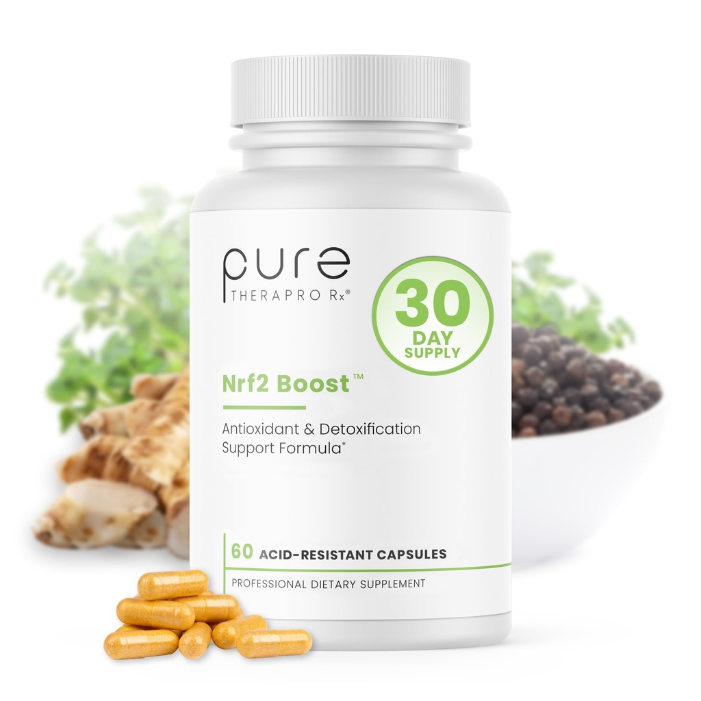 Pure TheraPro Rx Nrf2 Boost - NRF-2 Activator with Patented Sulforaphane, Curcumin, Green Tea & Trans-Pterostilbene 