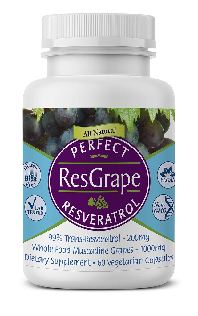 Täydelliset lisäravinteet ... Täydellinen ResGrape Resveratrol...60 Kasviskapselit Trans- Resveratrol...
