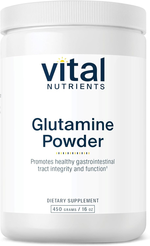 Vital Nutrients Glutamiini Powder - Terve Gastrointestinal Tract Function - Gluten, Dairy, Soy Free - Ei-GMO - 450g/16 oz L-glutamine Powder