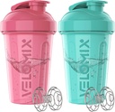 VELOMIX -2 pakkaus - 20 oz Protein Shaker pullot proteiini Mixes - 2x Wire Whisk ...
