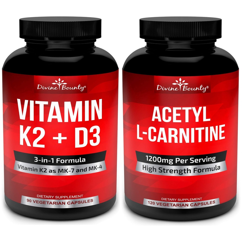 Vitamin K2 med D3 & Acetyl L-Carnitine Bundle