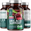 N1N Premium Uric Acid Support Supplement [14X Potent Yrtit] Kaikki luonnolliset munuaiset ja virtsahapon puhdistus Tart Cherry, Milk Thistle, Karpalo, Selleri, Chanca Piedra, 60 Veg Caps