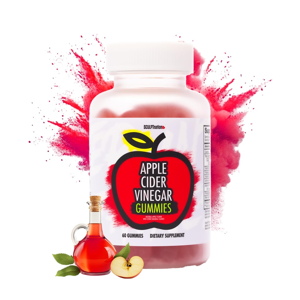 Skulpt Nation av V Shred Apple Cider Vinegar Gummies - Hälsosam Superfood Snack, Metabolism och Digestion Support - 60 ACV Keto Gummies