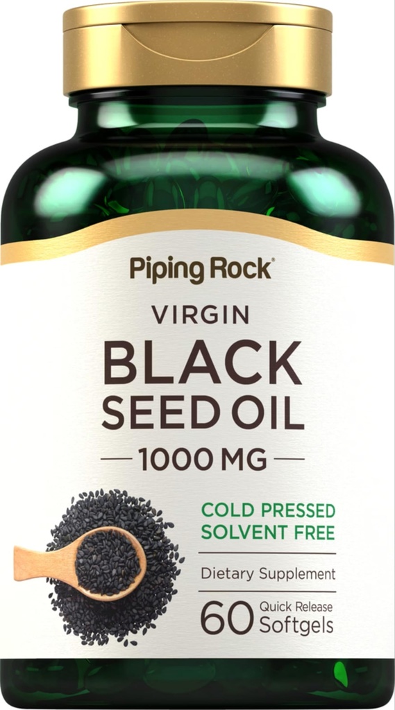 Piping Rock Black Seed Oil Softgel kapselit ... 1000 mg... 60 pilleriä...