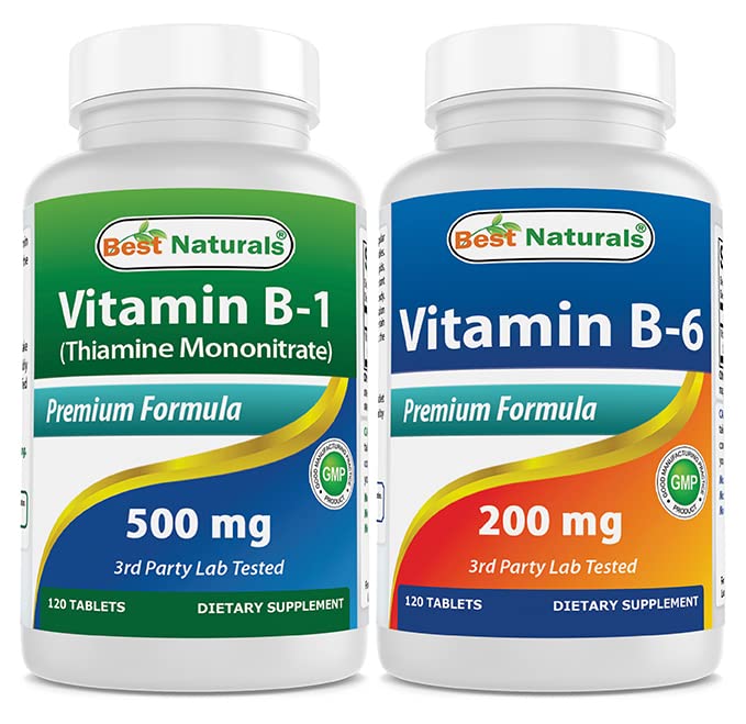 Paras luonnon B1-vitamiini tiamiinimononitraattina 500 mg ja b6-vitamiini 200 mg