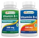 Paras luonnon B1-vitamiini tiamiinimononitraattina 500 mg ja b6-vitamiini 200 mg