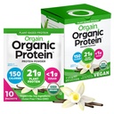 Orgain Organic Vegan Protein Powder, Vanilla Bean - 21g Kasviproteiini, 5g Prebioottikuitua, Low Carb, Ei laktoosia Ainesosat, Ei lisättyä sokeria, ei GMO:a, Shakes & Smoothies, 10 Matkapakkaukset