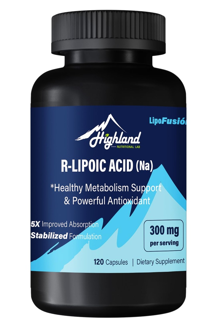 R Lipoic Acid (Na) 300 mg per annos, 120 kapselia, jopa 5X parempi imeytyminen, erinomainen ravintolisä terveen aineenvaihduntatuen ja antioksidantteja-1 pullo