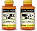 MASON NATURAL Hel ört Ginger 500 mg, naturligt växtbaserade tillskott, 60 kapslar (Pack of 2)