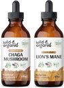 Luonnonvarainen ja orgaaninen Chaga Sienet Pelti 4 fl Oz & Leijonan mane Sienet Pelti 4 fl oz