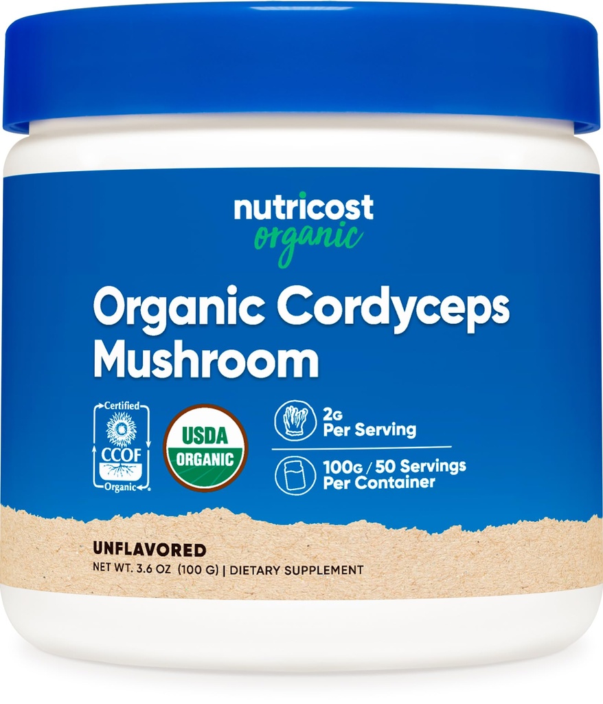 Nutricost Organic Cordyceps Powder 100 Grams - USDA Certified Organic, non-GMO, Gluteeniton
