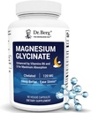 Tri Berg Magnesium Glycinate D & B6-vitamiinin kanssa stressin lievittämiseen, rauhoittamiseen, rentoutumiseen ja hyvään uneen* - 120 mg Magnesiumbisglysinaattikapselit - suuri imeytyminen Kelatoitu Glycinate - 90 Cap