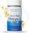 Best Nest Wellness Omega-3 Softgels - Fish Oil Supplement tukee aivojen terveys - Ravitsemustuki äideille - EPA & DHA lisätuet immuunijärjestelmä terveys - 30 Softgels